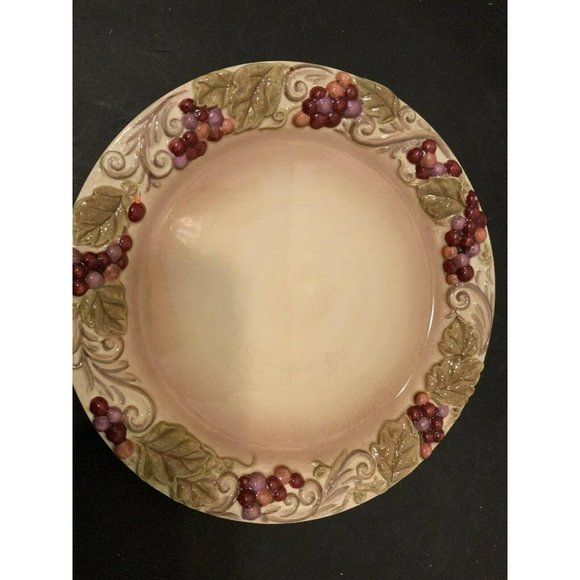 Grasslands Road Plate Light Brown With Berries Div - Picture 1 of 5